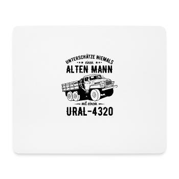 Alten mann Ural 4320 Fahrer sowjetische Beruf USSR - Mousepad (Querformat) - Weiß - Vorne