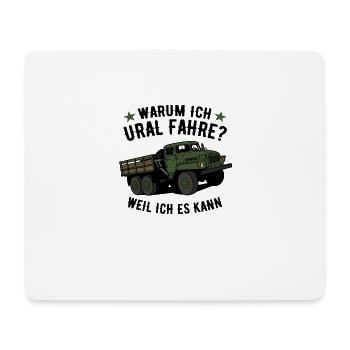 Warum ich ural fahre weil ich es kann URAL USSR - Mousepad (Querformat) - Weiß - Vorne
