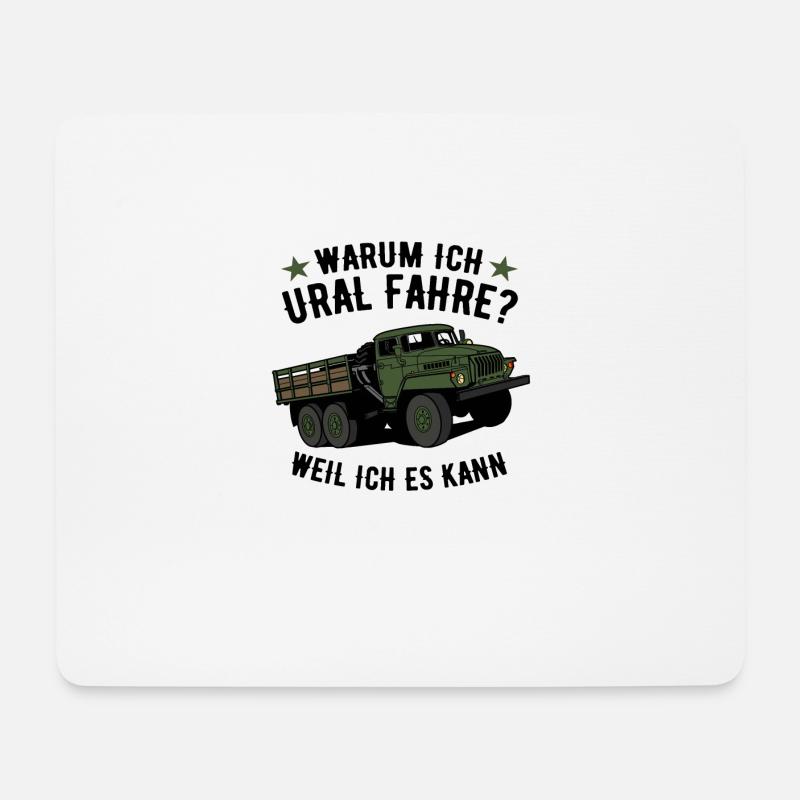 Warum ich ural fahre weil ich es kann URAL USSR - Mousepad (Querformat) - Weiß