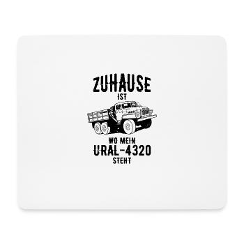 Zuhause ist wo mein ural 4320 steht Fahrer - Mousepad (Querformat) - Weiß - Vorne