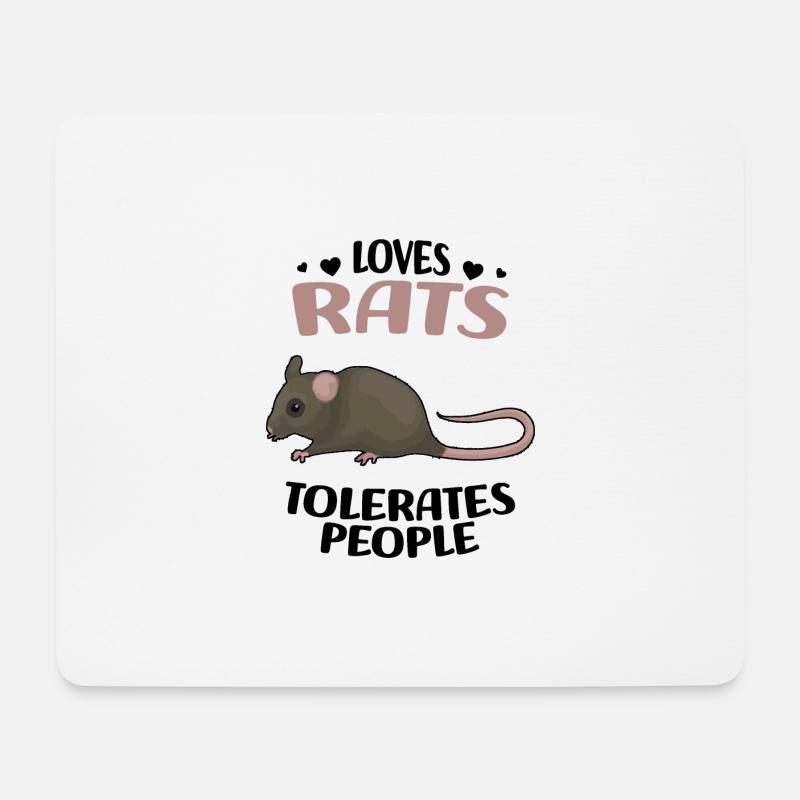 Ratten - Mousepad (Querformat) - Weiß