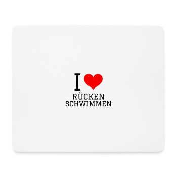 Schwimmen Spruch Lustig I Love Rückenschwimmen - Mousepad (Querformat) - Weiß - Vorne