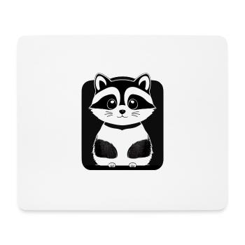 Waschbären süßer Cartoon Waschbär 13 - Mousepad (Querformat) - Weiß - Vorne