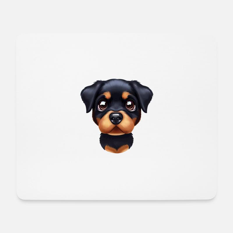 Entzückende Rottweiler-Kunst - Mousepad (Querformat) - Weiß
