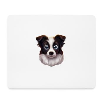 Profil intelligent Border Collie - Tapis de souris (format paysage) - blanc - Devant