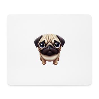 In die Mopswelt - Mousepad (Querformat) - Weiß - Vorne