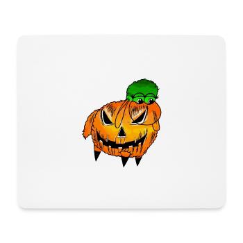 Wolly Sheepling Citrouille d’Halloween - Tapis de souris (format paysage) - blanc - Devant