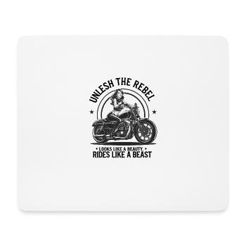 Looks Like A Beauty Rides Like A Beast - Mousepad (Querformat) - Weiß - Vorne