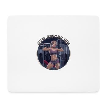 Gym Before Him für Sportliche Frauen - Mousepad (Querformat) - Weiß - Vorne
