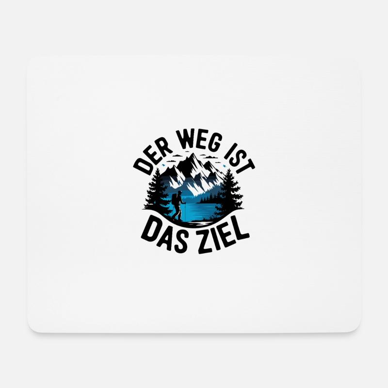 Der Weg ist das Ziel für eine Wanderer - Mousepad (Querformat) - Weiß