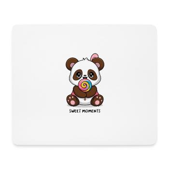 Sweet Moments Panda with Lollipop Candy - Mouse Pad (horizontal) - white - Front