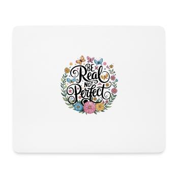 Motif de papillons floraux Be Real Not Perfect - Tapis de souris (format paysage) - blanc - Devant