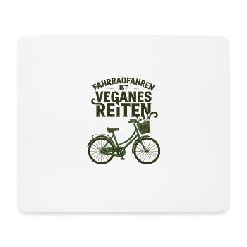 Fahrradfahren Ist Veganes Reiten Natur - Mousepad (Querformat) - Weiß - Vorne