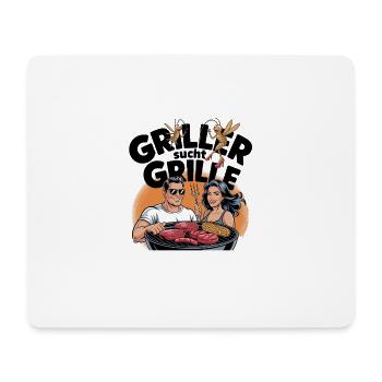 Griller Seeks Grille Funny BBQ Motif - Mouse Pad (horizontal) - white - Front