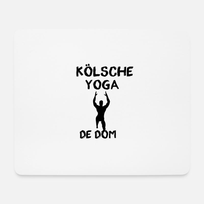 yoga,kölsche yoga,dom,köln - Mousepad (Querformat) - Weiß