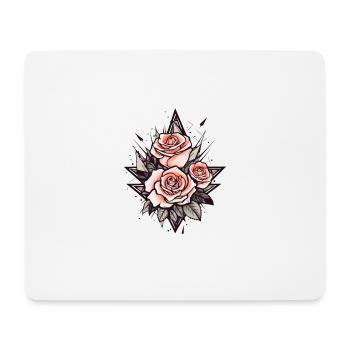 Roses - Tapis de souris (format paysage) - blanc - Devant