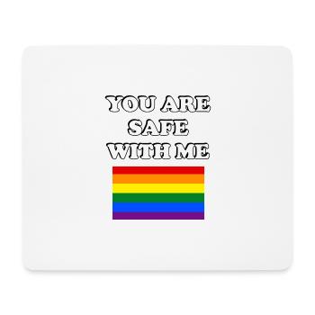 Du bist sicher bei mir LGBT Pride Flagge - Mousepad (Querformat) - Weiß - Vorne