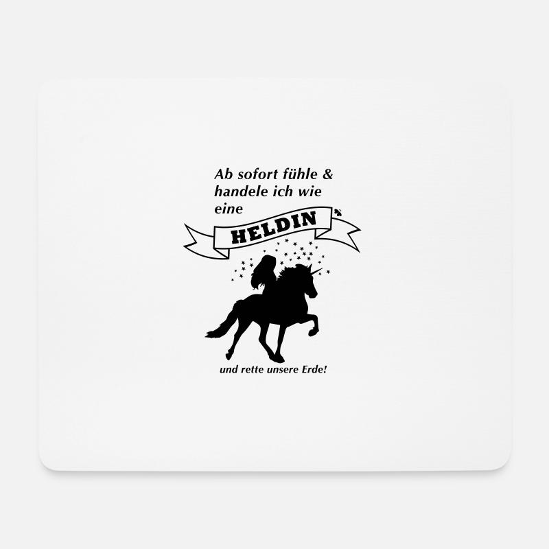 gedankenswert Islandpferd Heldin Einhorn Produkte - Mousepad (Querformat) - Weiß