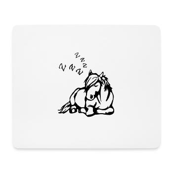 Schlafendes Comic Cartoon Pferd ZZZ Geschenk Funny - Mousepad (Querformat) - Weiß - Vorne