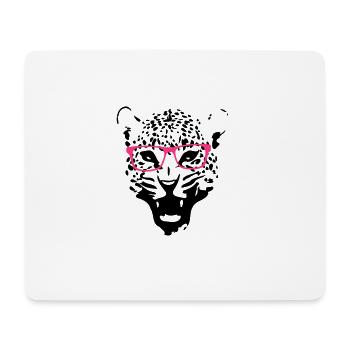 Leopard nerd glasses 2c - Mouse Pad (horizontal) - white - Front