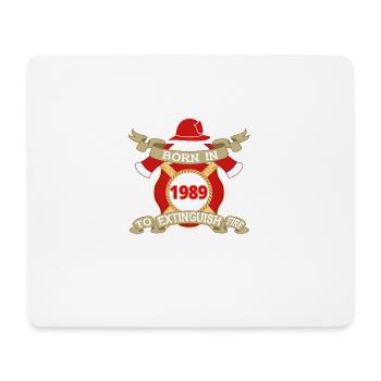 Born 1989 Fire Feuerwehr - Mousepad (Querformat) - Weiß - Vorne