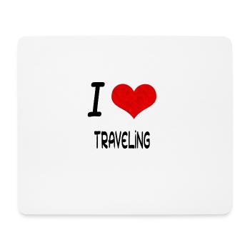 I Love Hobby Present bday TRAVELING - Mousepad (Querformat) - Weiß - Vorne