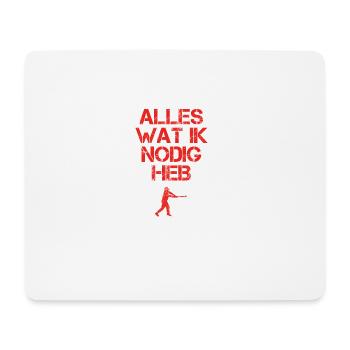 presentje wat ik nodig baseball homerun base 2 - Mousepad (Querformat) - Weiß - Vorne