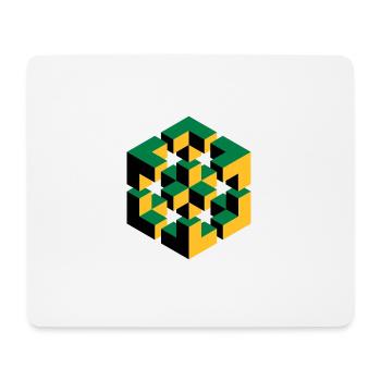 unmögliche Figur Escher Würfel Geometrie Phantasie - Mousepad (Querformat) - Weiß - Vorne