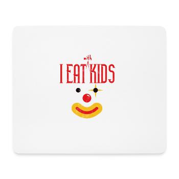 Clown: I Eat (With) Kids - Geschenk - Mousepad (Querformat) - Weiß - Vorne