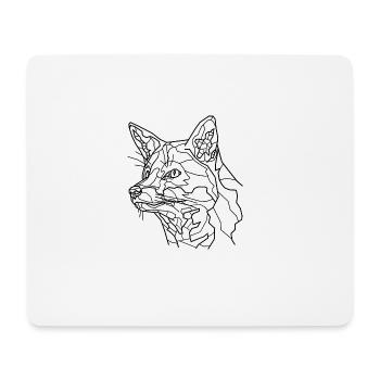 Fuchs Line Art - Mousepad (Querformat) - Weiß - Vorne