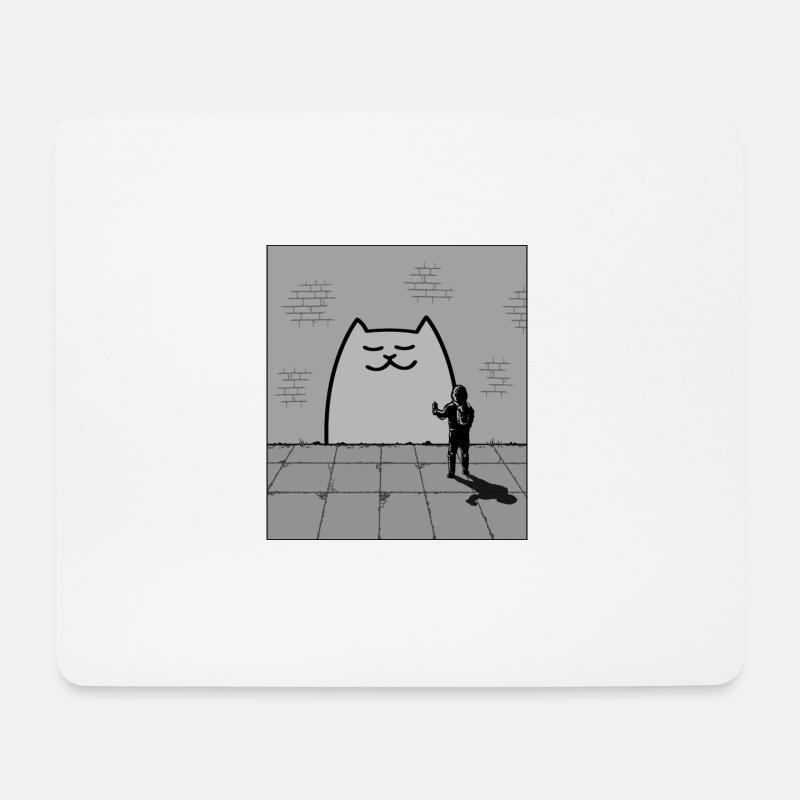 Schläfrige Katze - Mousepad (Querformat) - Weiß