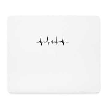 Herzschlag ekg herz human evolution Feuerwehrmann - Mousepad (Querformat) - Weiß - Vorne