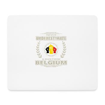 Man BELGIQUE Ne sous-estimez .png - Tapis de souris (format paysage) - blanc - Devant