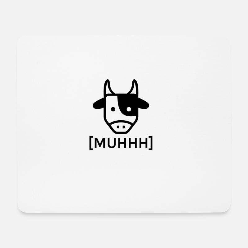 MUHHH Kuh - Tapis de souris (format paysage) - blanc