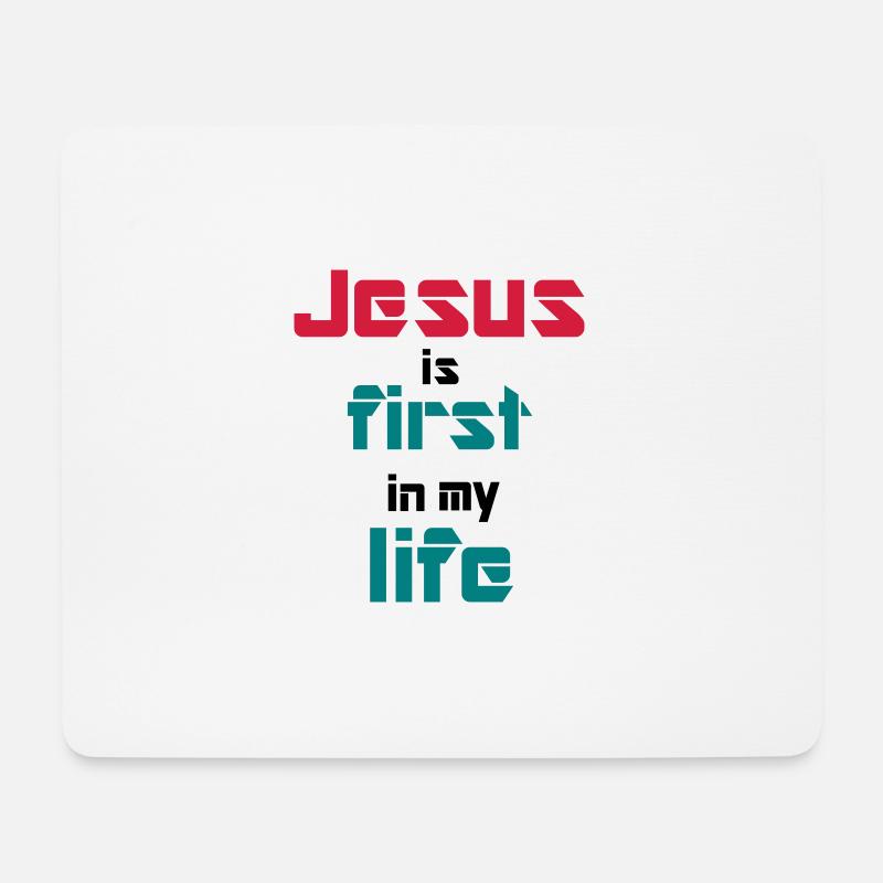 Jesus ist die erste in meinem Leben - Mousepad (Querformat) - Weiß