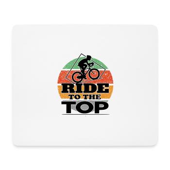Fahrradfahrer Ride to the Top - Mousepad (Querformat) - Weiß - Vorne