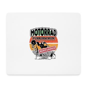 Motorrad Führerschein bestanden - Mousepad (Querformat) - Weiß - Vorne