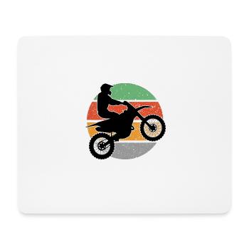 Motorradfahrer Motorradfahrerin Moto Cross - Mousepad (Querformat) - Weiß - Vorne
