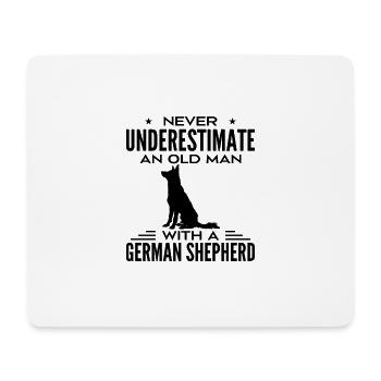 Never Underestimate Old Man With A German Shepherd - Mouse Pad (horizontal) - white - Front