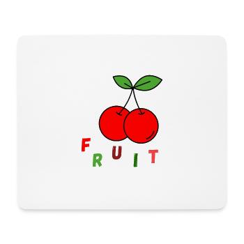 Kirsche - Mousepad (Querformat) - Weiß - Vorne