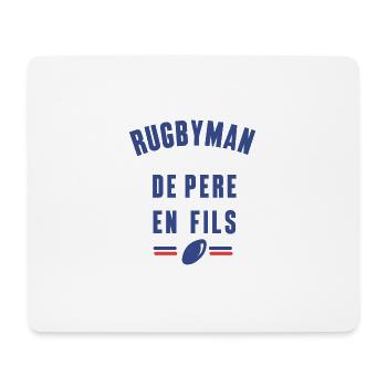 Rugbyman de père en fils - Tapis de souris (format paysage) - blanc - Devant