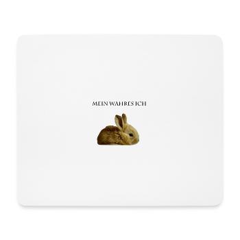 Mon vrai je lapin - Tapis de souris (format paysage) - blanc - Devant