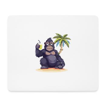 Gorilla Insel Sommer Palme - Mousepad (Querformat) - Weiß - Vorne