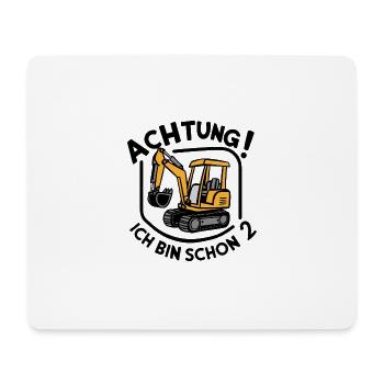 Ich bin schon 2 - Bagger - Mousepad (Querformat) - Weiß - Vorne