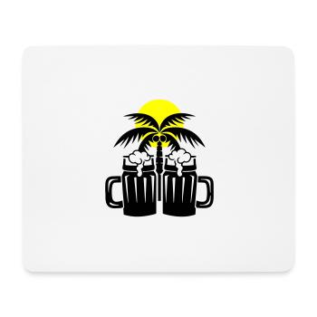 Plage de bière Île de Palm Trees - Tapis de souris (format paysage) - blanc - Devant