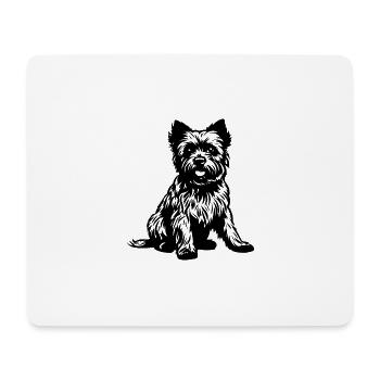 Yorkshire Terrier Hund Symbol - Mousepad (Querformat) - Weiß - Vorne