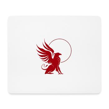 Griffon Rouge en Cercle - Tapis de souris (format paysage) - blanc - Devant