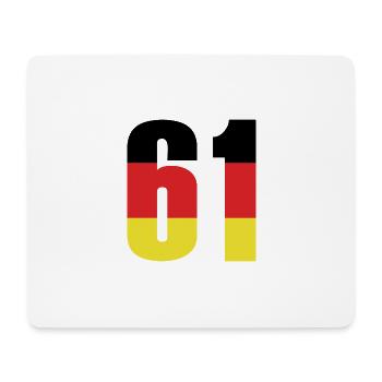 61 Zahl Deutschland Trikot - Mousepad (Querformat) - Weiß - Vorne