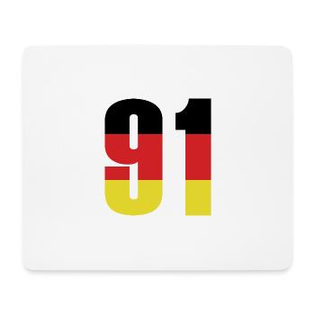 91 Numéro Allemagne Maillot - Tapis de souris (format paysage) - blanc - Devant