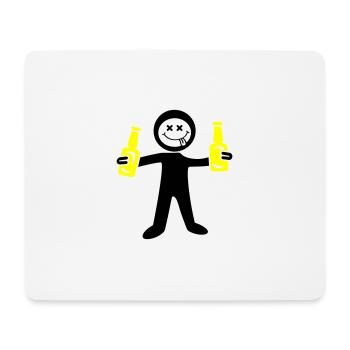 Beer stick figure - Mouse Pad (horizontal) - white - Front
